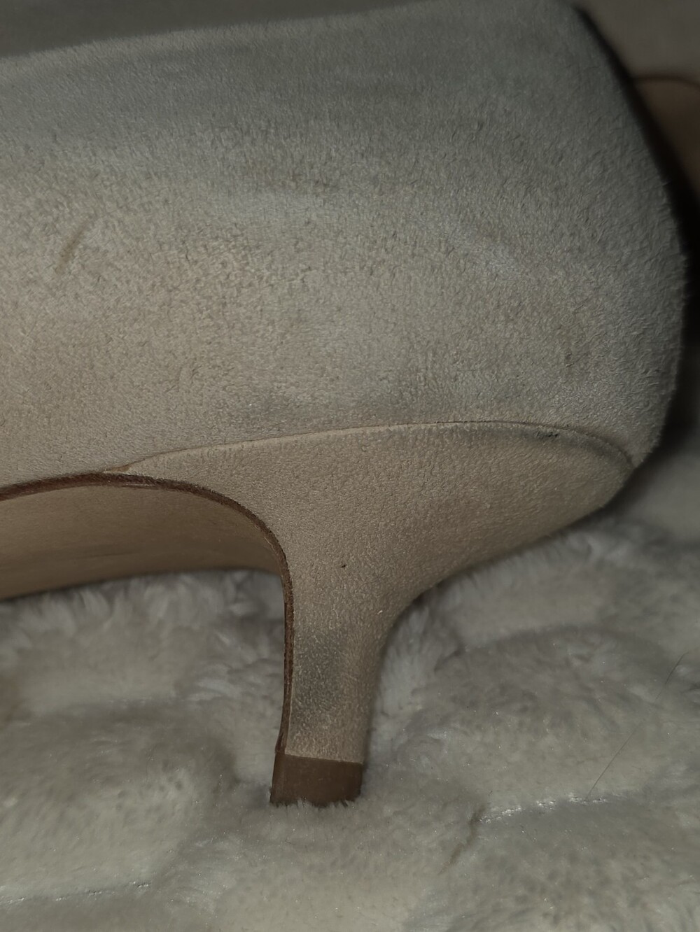TORY BURCH Nude Elizabeth Suede Leather Pointed Toe Kitten Heel Pumps - Picture 10 of 13